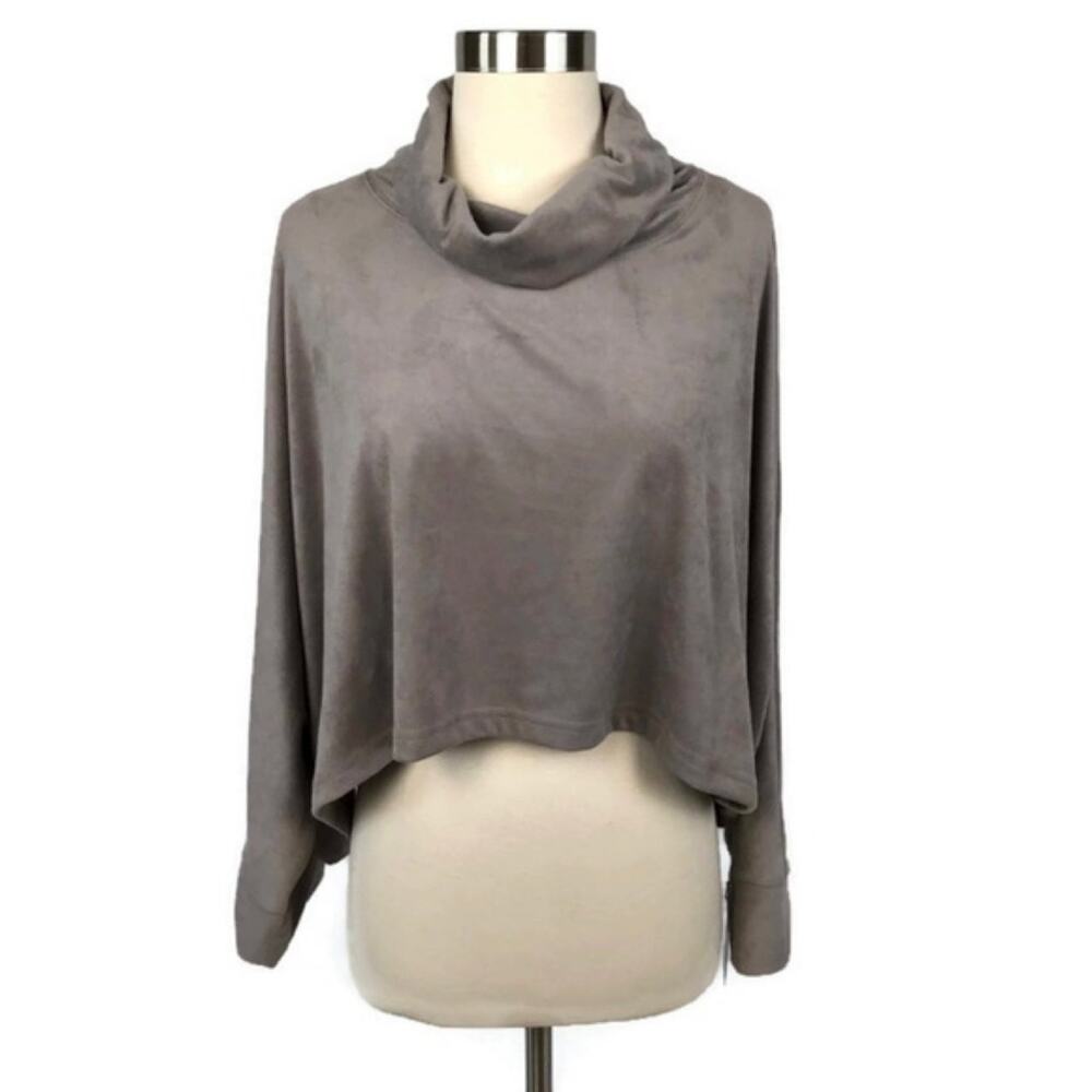 Lime & Vine Faux Suede Cowl Neck Cropped women's Sweater large